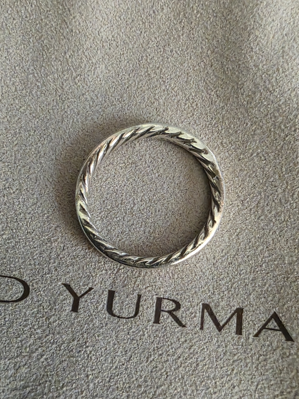 David Yurman Silver Cable Stack Ring - Picture 3 of 4